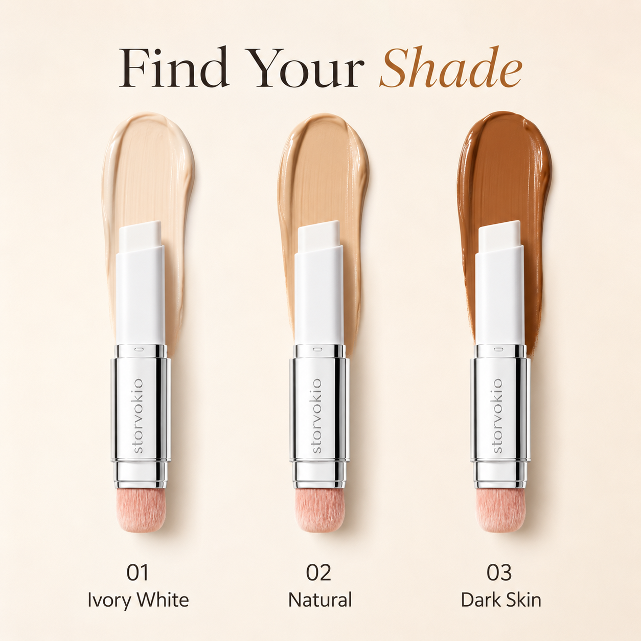 STORVOKIO DUAL-ENDED COLOR-ADAPTIVE FOUNDATION STICK