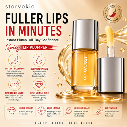 Last Day Buy 1 Get 1 Free🌶️🔥Storvokio Spicy Lip Plumper | Fuller Lips in Minutes