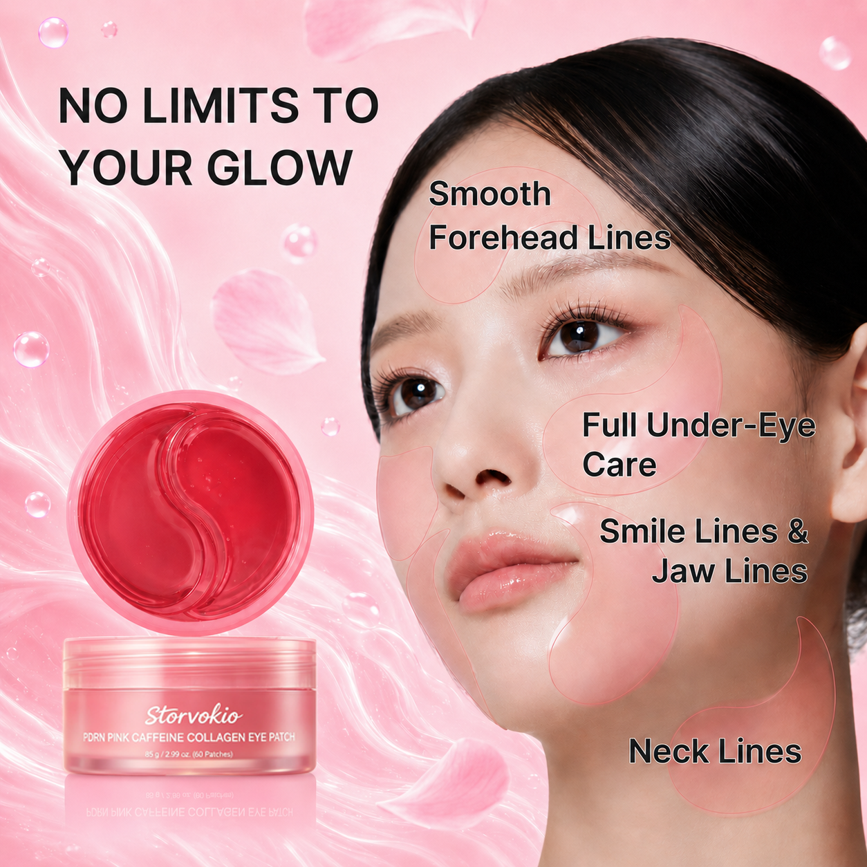 PDRN Pink Caffeine Collagen Eye Patch for Night Care