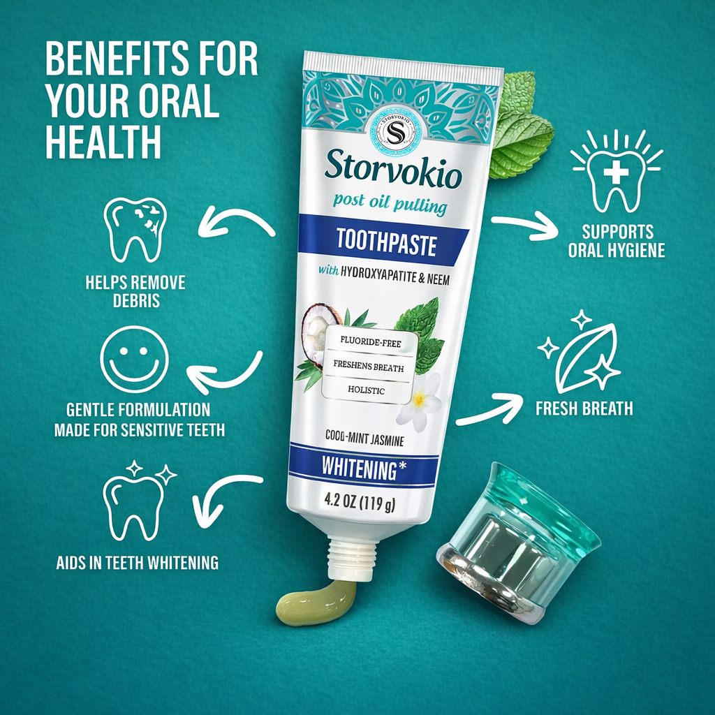 Hydroxyapatite & Neem Whitening Toothpaste, Fluoride Free – 4.2 oz