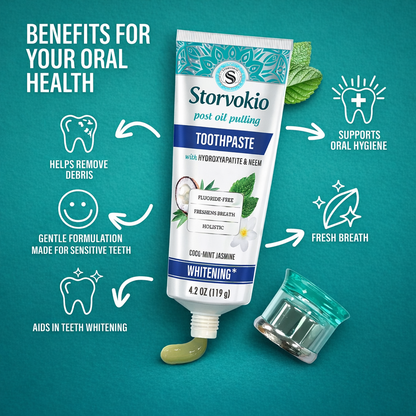 Hydroxyapatite & Neem Whitening Toothpaste, Fluoride Free – 4.2 oz