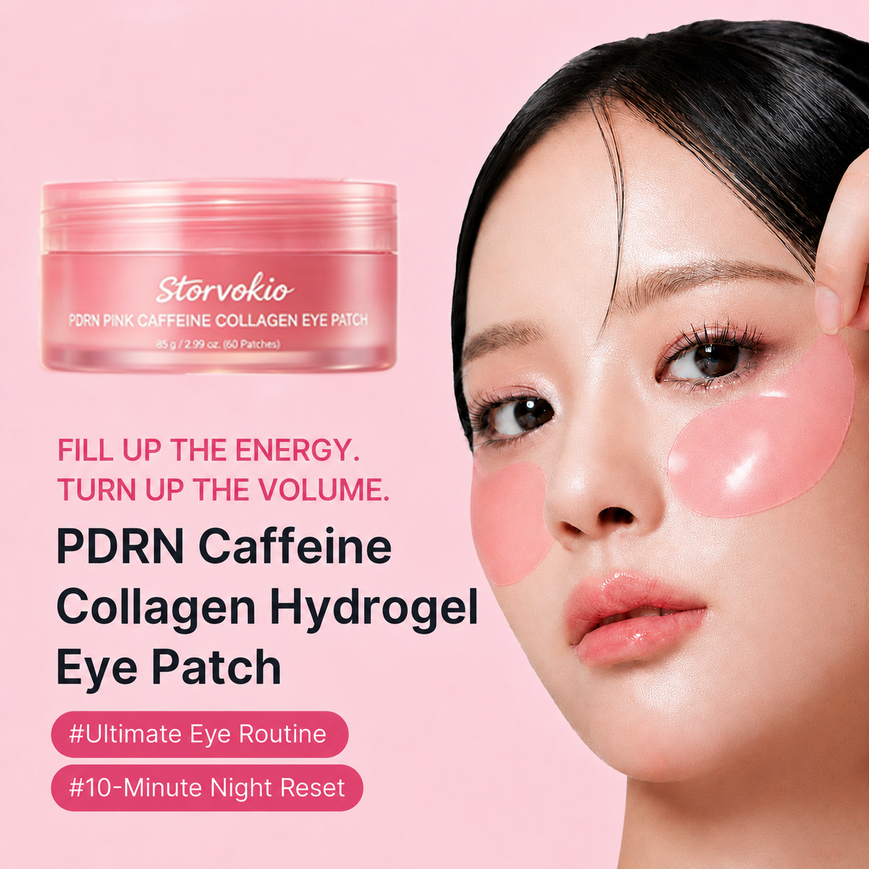 PDRN Pink Caffeine Collagen Eye Patch for Night Care