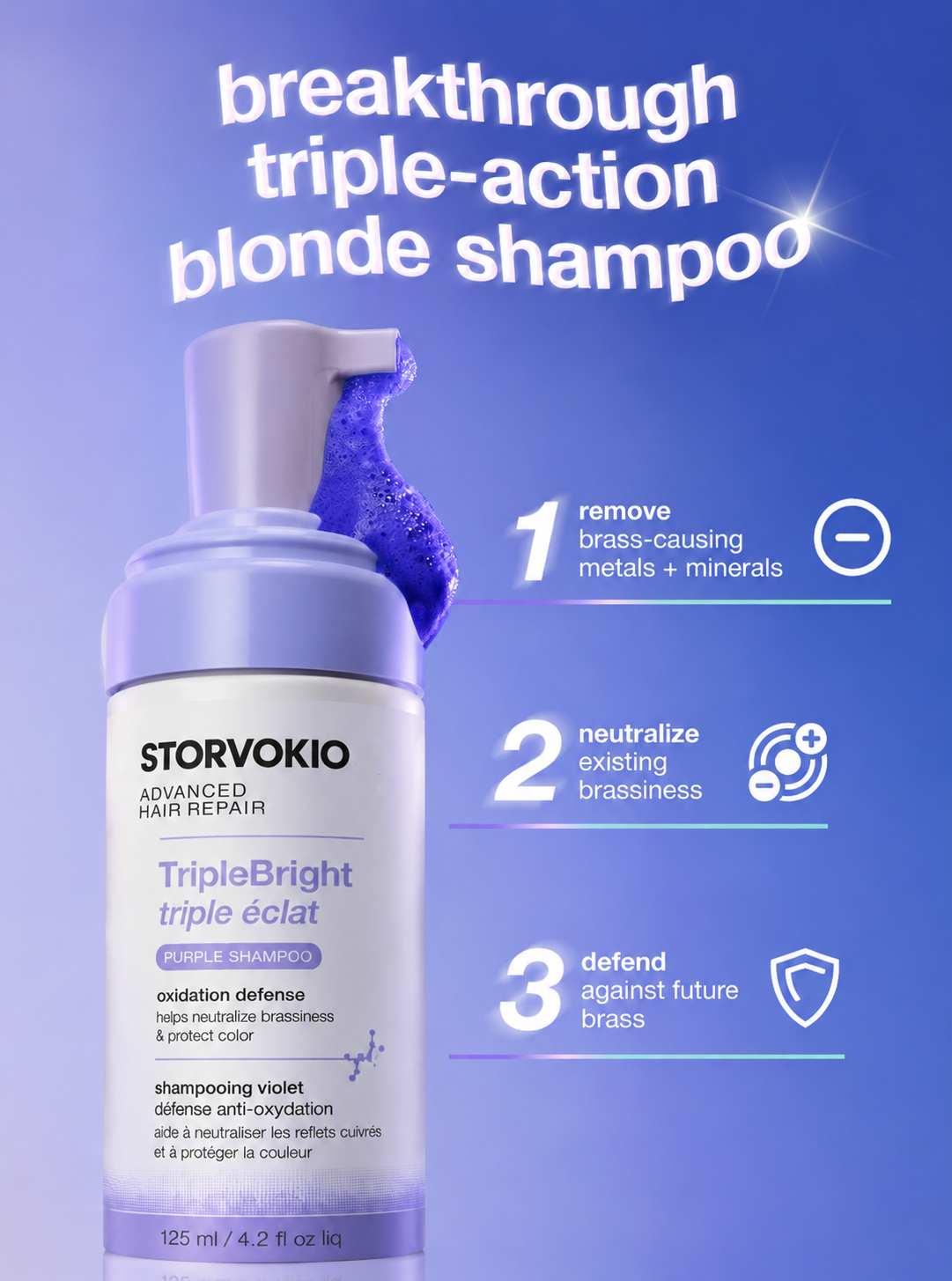 STORVOKIO TripleBright oxidation defense purple shampoo