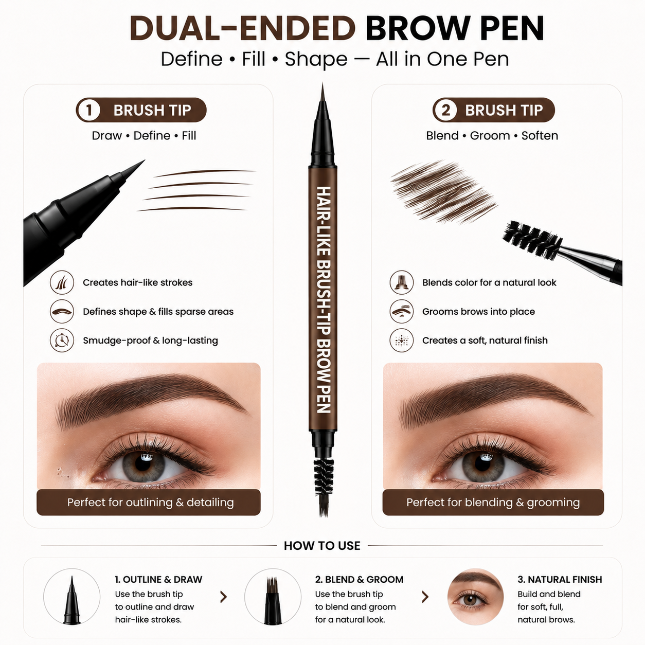 Last Day Buy 1 Get 1 Free🔥Storvokio Waterproof Hair-Like Brow Pen – Smudge-Proof, Long-Lasting Natural Eyebrow Pencil