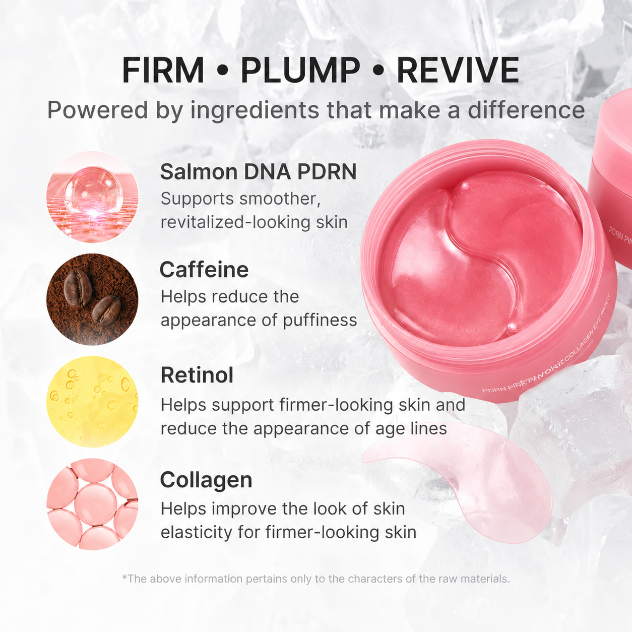 PDRN Pink Caffeine Collagen Eye Patch for Night Care