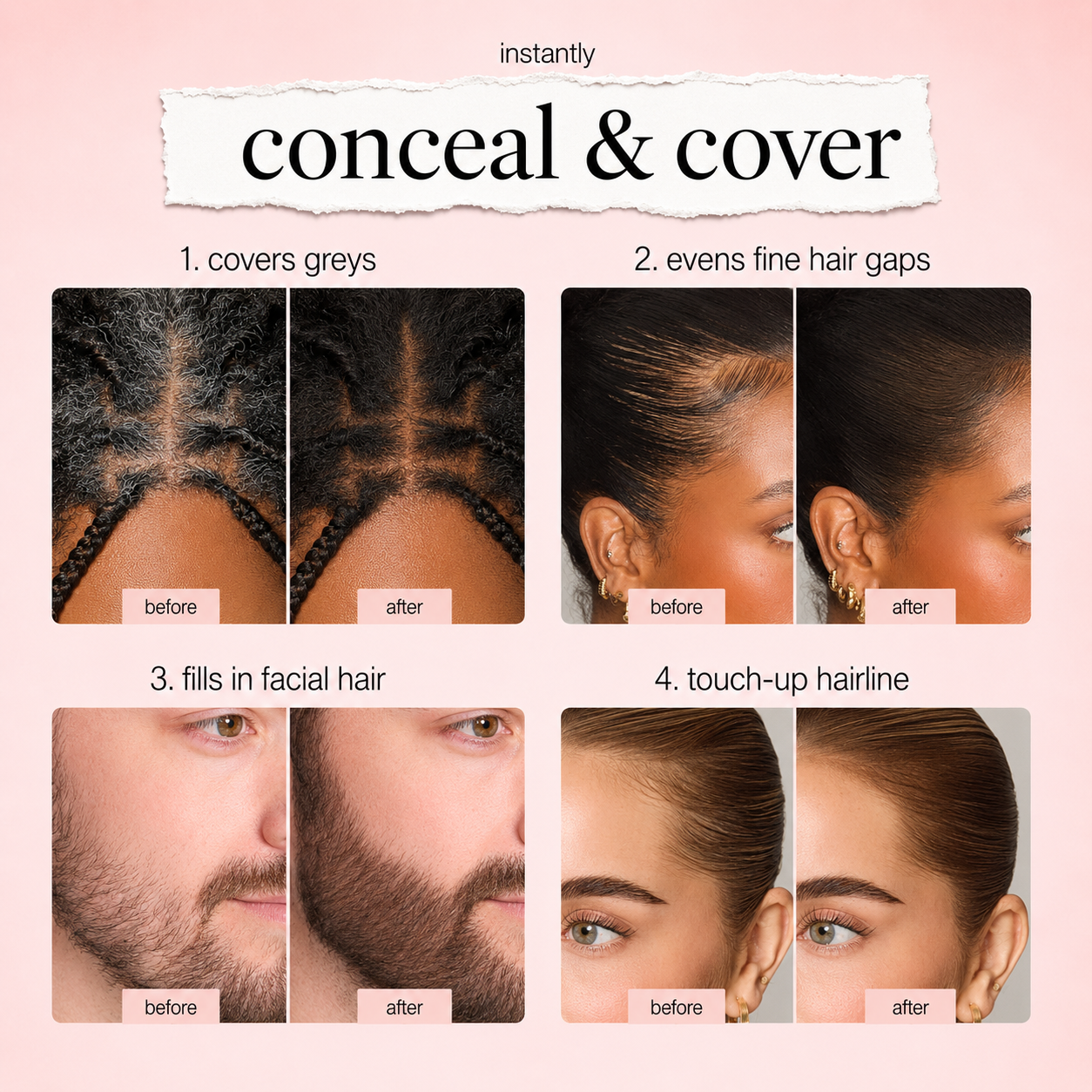 ⏰Last Day: Buy 1 Get 1 Free🎁 — Instantly Cover Roots, Grays & Sparse Hairlines