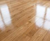 Clean wooden kitchen floor