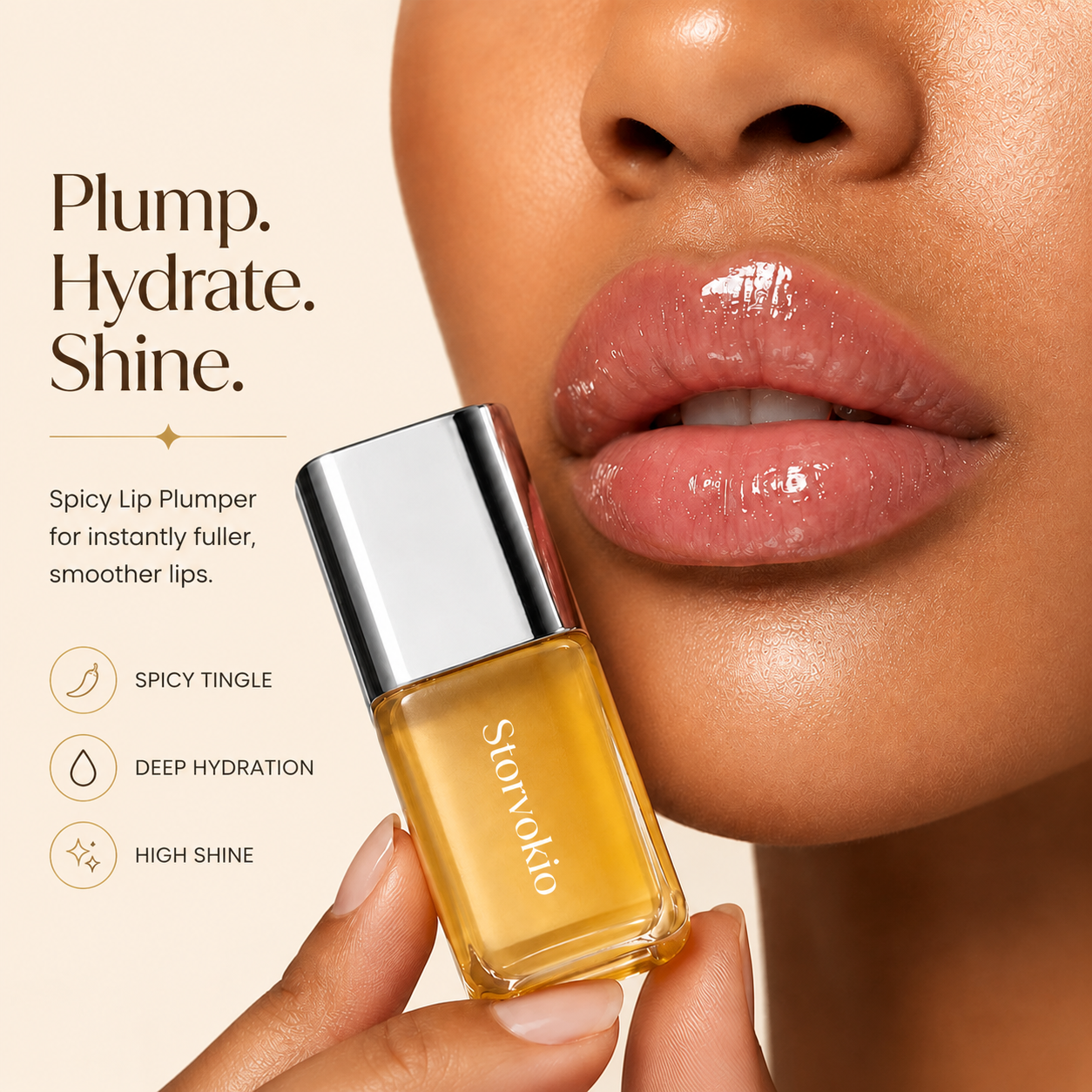 Last Day Buy 1 Get 1 Free🌶️🔥Storvokio Spicy Lip Plumper | Fuller Lips in Minutes