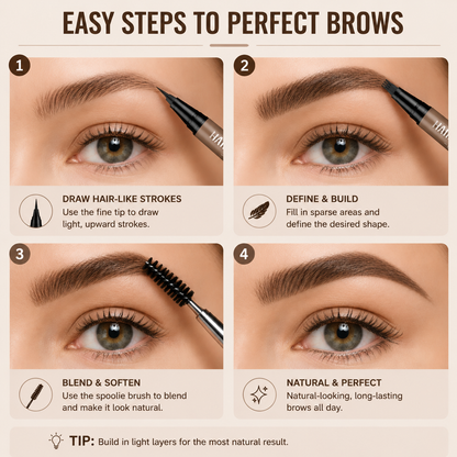 Last Day Buy 1 Get 1 Free🔥Storvokio Waterproof Hair-Like Brow Pen – Smudge-Proof, Long-Lasting Natural Eyebrow Pencil