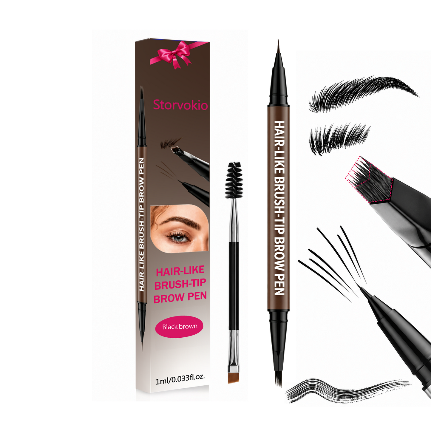 Last Day Buy 1 Get 1 Free🔥Storvokio Waterproof Hair-Like Brow Pen – Smudge-Proof, Long-Lasting Natural Eyebrow Pencil