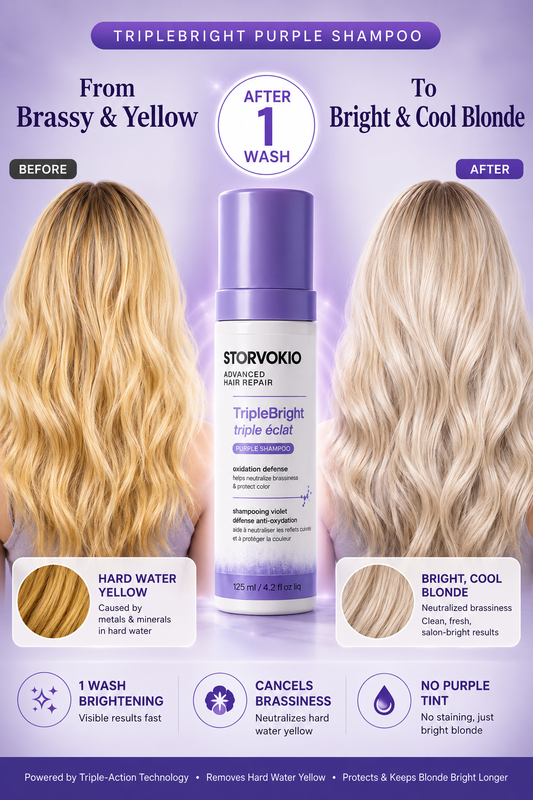 Fed Up With Brassy Blonde Hair? 1 Wash Erases 3 Months of Hard Water Yellow.