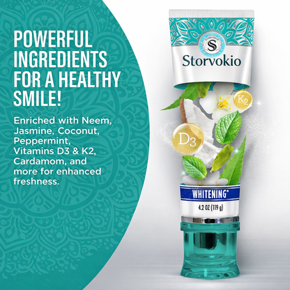 Hydroxyapatite & Neem Whitening Toothpaste, Fluoride Free – 4.2 oz